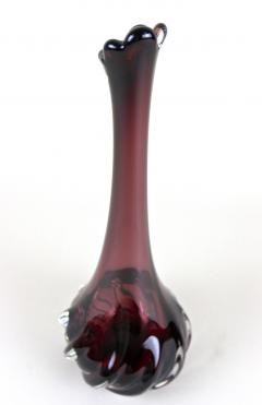 20th Century Murano Glass Long Neck Vase Bordeaux Red Italy circa 1970 - 4685145