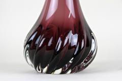 20th Century Murano Glass Long Neck Vase Bordeaux Red Italy circa 1970 - 4685148