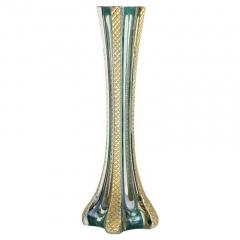 20th Century Murano Glass Vase With Green And Gilt Accents Italy ca 1930 - 4572759