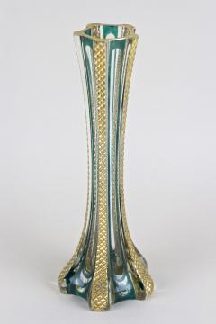 20th Century Murano Glass Vase With Green And Gilt Accents Italy ca 1930 - 4572762