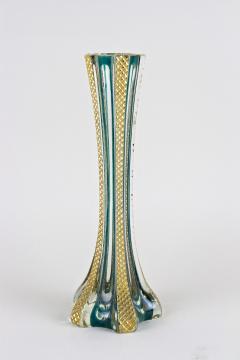 20th Century Murano Glass Vase With Green And Gilt Accents Italy ca 1930 - 4572767