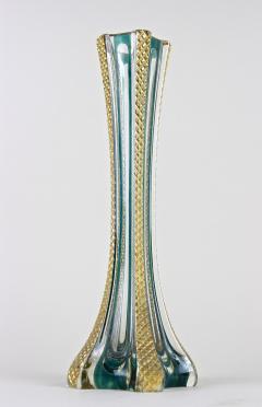 20th Century Murano Glass Vase With Green And Gilt Accents Italy ca 1930 - 4572768