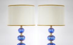 20th Century Murano Venetian Glass Gold Flecks Table Lamps - 3123038