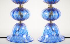 20th Century Murano Venetian Glass Gold Flecks Table Lamps - 3123043