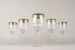 20th Century Murano Wine Glasses With Gold Rim Set Of 6 Italy ca 1940 - 3864957