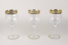 20th Century Murano Wine Glasses With Gold Rim Set Of 6 Italy ca 1940 - 3864958