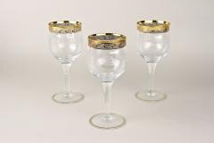 20th Century Murano Wine Glasses With Gold Rim Set Of 6 Italy ca 1940 - 3864962