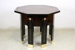 20th Century Octagonal Art Nouveau Table Mother Of Pearl Inlays AT ca 1905 - 4217885