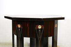 20th Century Octagonal Art Nouveau Table Mother Of Pearl Inlays AT ca 1905 - 4217889