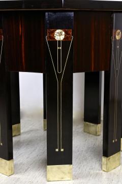 20th Century Octagonal Art Nouveau Table Mother Of Pearl Inlays AT ca 1905 - 4217892