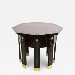 20th Century Octagonal Art Nouveau Table Mother Of Pearl Inlays AT ca 1905 - 4218487