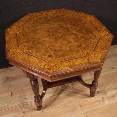 20th Century Octagonal Inlaid Wood Table - 3874985