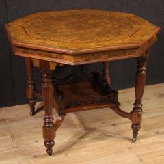 20th Century Octagonal Inlaid Wood Table - 3874986