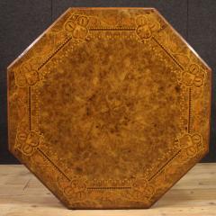 20th Century Octagonal Inlaid Wood Table - 3874991