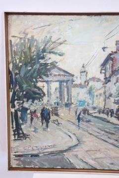 20th Century Oil Painting on Canvas Italian Artist City of Milan Porta Ticinese - 2635491