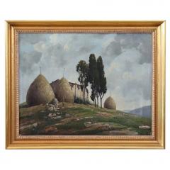 20th Century Oil on Canvas Italian Painting Tuscan Landscape Signed - 2206099