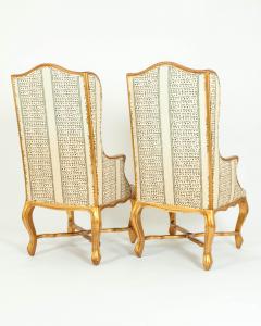 20th Century Pair of Giltwood Frame Bergeres Chairs Side Armchairs - 1131485