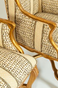 20th Century Pair of Giltwood Frame Bergeres Chairs Side Armchairs - 1131486