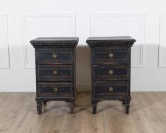 20th Century Pair of Scandinavian Black Painted Bedside Tables - 4381233