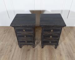 20th Century Pair of Scandinavian Black Painted Bedside Tables - 4381239