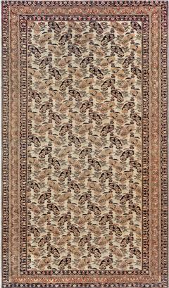 20th Century Persian Tabriz Beige Blue Green Orange Handmade Wool Rug - 2454263