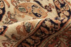 20th Century Persian Tabriz Beige Blue Green Orange Handmade Wool Rug - 2454265