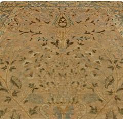 20th Century Persian Tabriz Gold Beige and Azure Handmade Wool Rug - 2454590