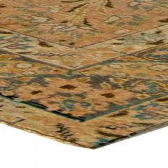 20th Century Persian Tabriz Gold Beige and Azure Handmade Wool Rug - 2454592