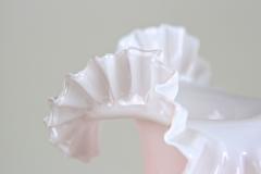 20th Century Pink Art Nouveau Glass Vase Frilly Edge Austria circa 1900 - 4739402