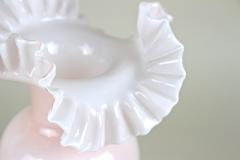 20th Century Pink Art Nouveau Glass Vase Frilly Edge Austria circa 1900 - 4739403