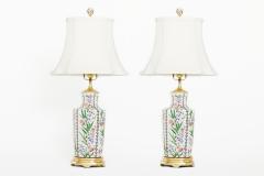 20th Century Porcelain Gilt Wood Base Lamps - 2541917