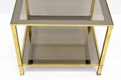 20th Century Regency Brass Side Table Smoked Glass Italy ca 1970 - 4731163