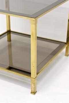 20th Century Regency Brass Side Table Smoked Glass Italy ca 1970 - 4731165
