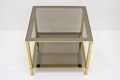 20th Century Regency Brass Side Table Smoked Glass Italy ca 1970 - 4731168