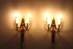 20th Century Retour D egypte Style Pair of Sconces in Gilded Bronze - 3615230