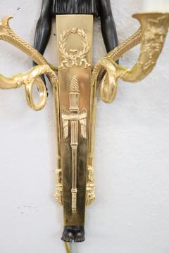 20th Century Retour D egypte Style Pair of Sconces in Gilded Bronze - 3615232