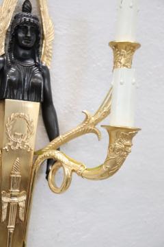 20th Century Retour D egypte Style Pair of Sconces in Gilded Bronze - 3615235