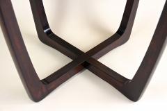 20th Century Round Art Deco Coffee Table With Black Glass Plate CZ ca 1920s - 4746618