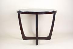 20th Century Round Art Deco Coffee Table With Black Glass Plate CZ ca 1920s - 4746623