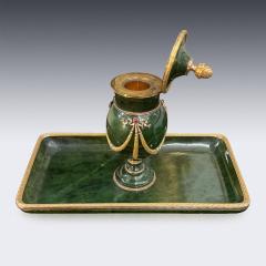 20th Century Russian 56 Two Colour Gold Mounted On Nephrite Inkstand c 1910 - 2989515