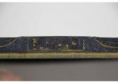 20th Century Rustic Wall Mirror With Golden Bars Tramp Art Austria dated 1901 - 4235354