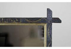 20th Century Rustic Wall Mirror With Golden Bars Tramp Art Austria dated 1901 - 4235355