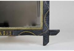 20th Century Rustic Wall Mirror With Golden Bars Tramp Art Austria dated 1901 - 4235356