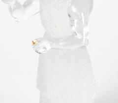 20th Century Saint Louis French Crystal Figurative Sculpture Orange Glass Disc - 4823278