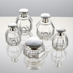 20th Century Set of Silver Art Deco Perfume Bottles France Circa 1920 - 3243651