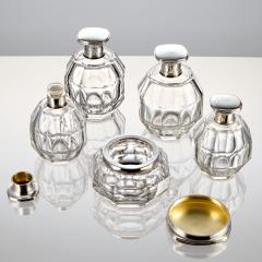 20th Century Set of Silver Art Deco Perfume Bottles France Circa 1920 - 3243654