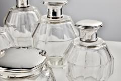 20th Century Set of Silver Art Deco Perfume Bottles France Circa 1920 - 3243656
