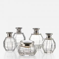 20th Century Set of Silver Art Deco Perfume Bottles France Circa 1920 - 3244172