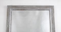 20th Century Silvered Basketweave Console Mirror with Beveled Plate - 3246327
