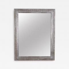 20th Century Silvered Basketweave Console Mirror with Beveled Plate